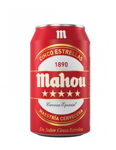 Cerveza Mahou 5 estrellas lata 33 cl.