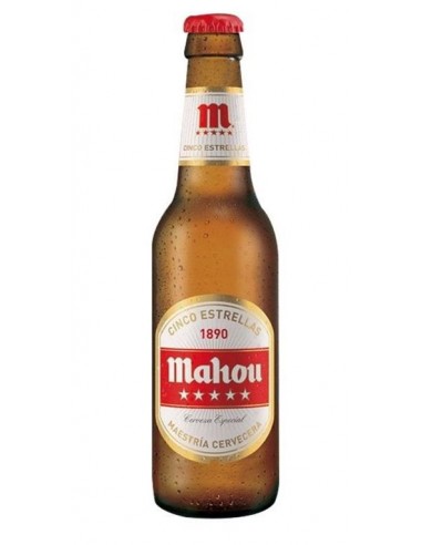 Cerveza Mahou 5 estrellas botellín 25 cl.